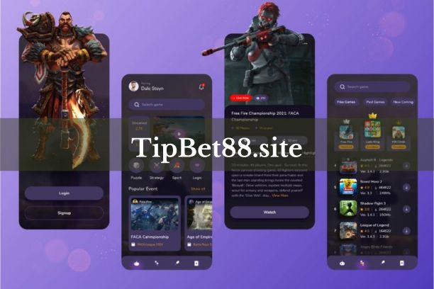 A screenshot of the TipBet88.site homepage, showcasing its sports betting and casino game options.